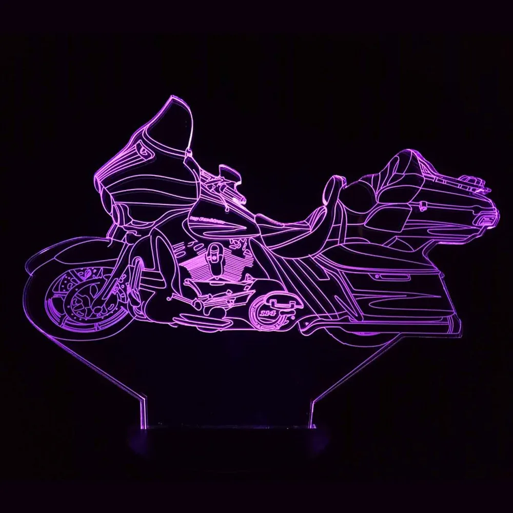 Светодиодный ночсветильник для мотоцикла 3D с USB настольная лампа сенсорным