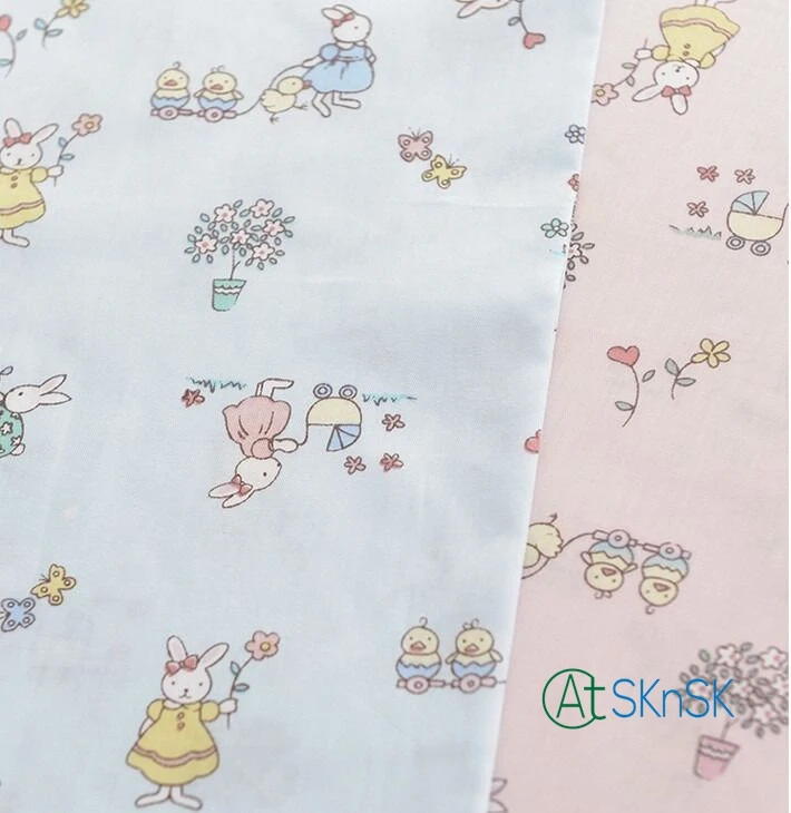 

Good fabric 2pcs/lot 50*160cm cotton fabrics DIY sewing for textile bedding cartoon printed cotton twill fabrics for patchwork