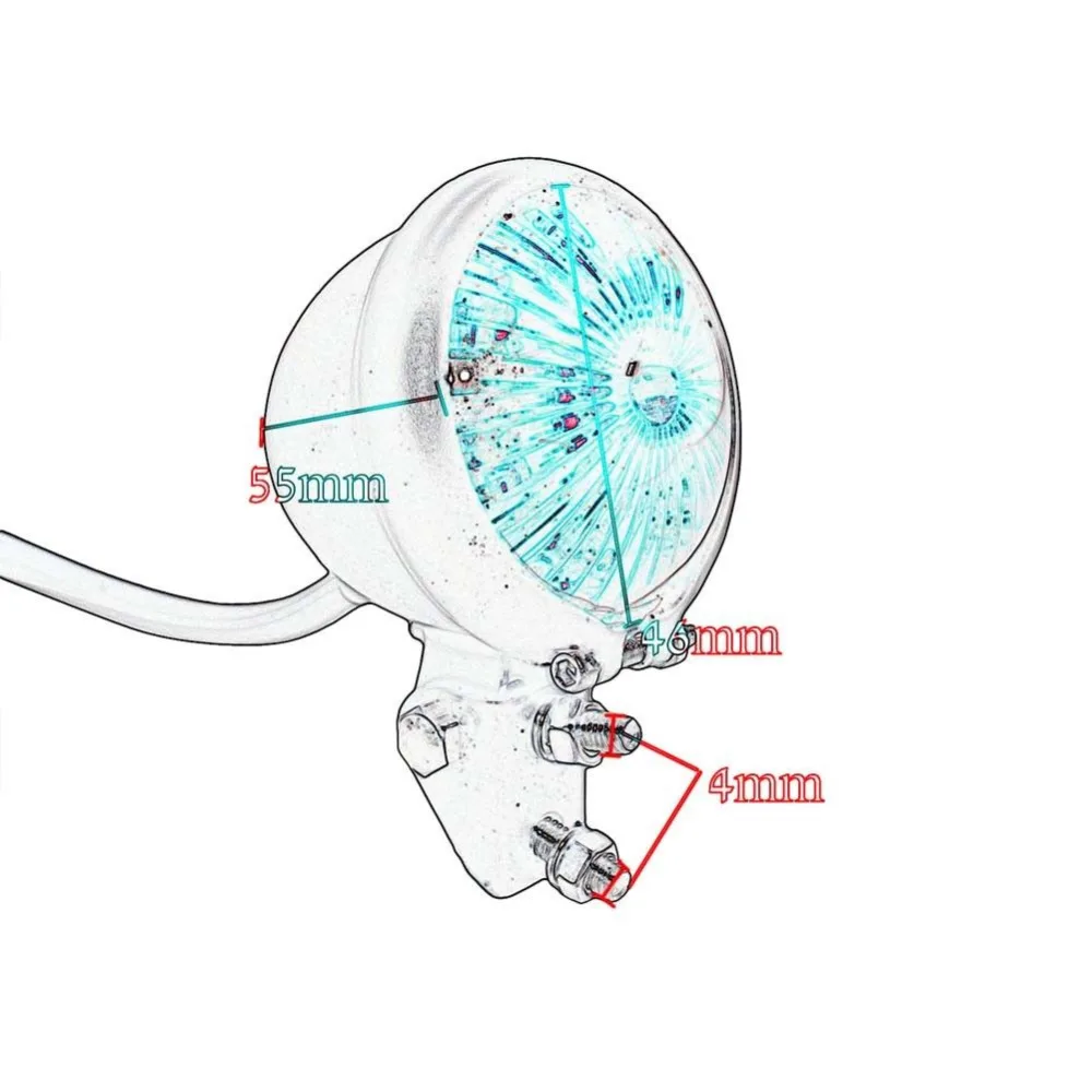 Хромированный корпус дымовой линзы Ретро пользовательский светодиодный задний