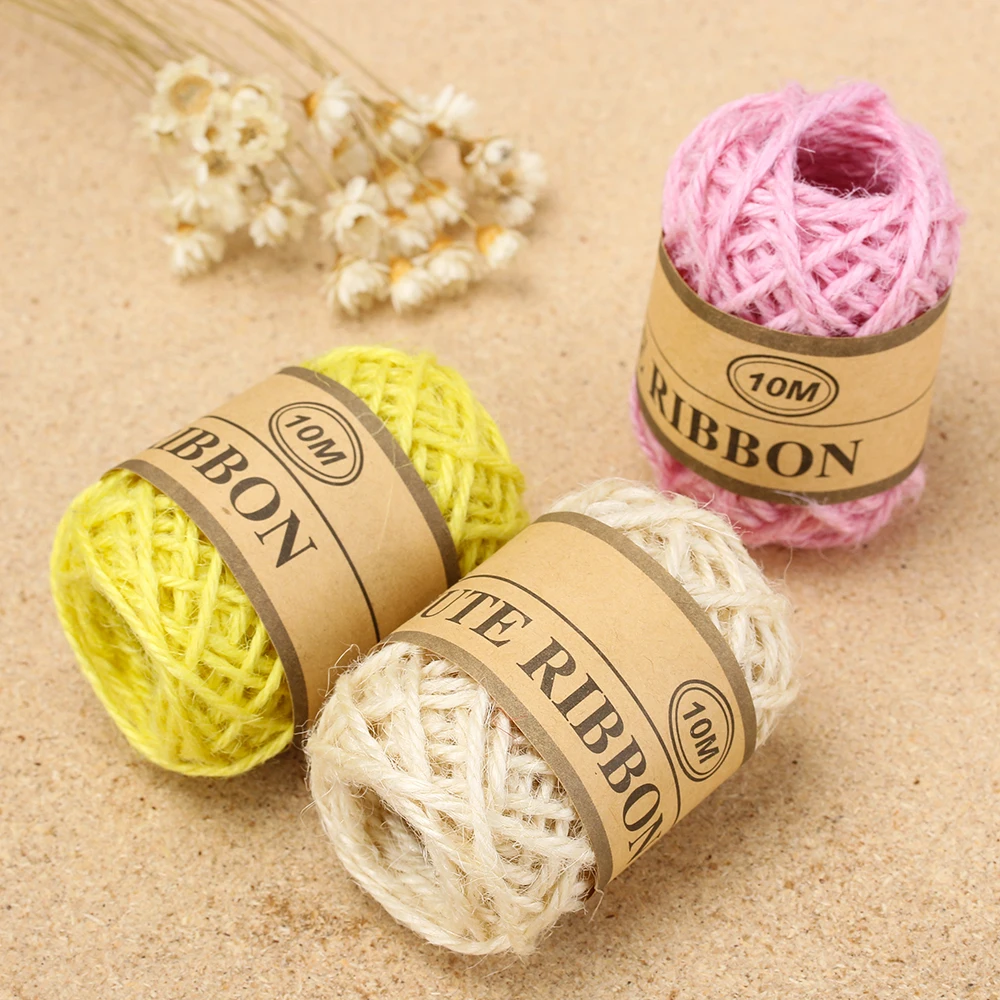 10m*1mm Natural Jute Twine DIY Rope Cord Hemp Ropes String Rustic Packing Wedding Home Textile Garment Decoration Craft | Дом и сад