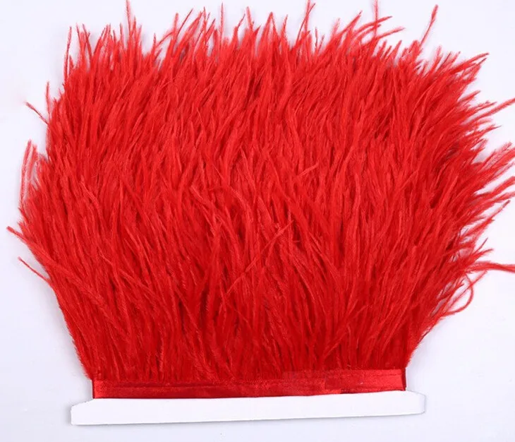 5 м длинный Плюмаж из страусиного пера бахрома trim10-15cm перо боа в полоску для праздничной одежды аксессуары