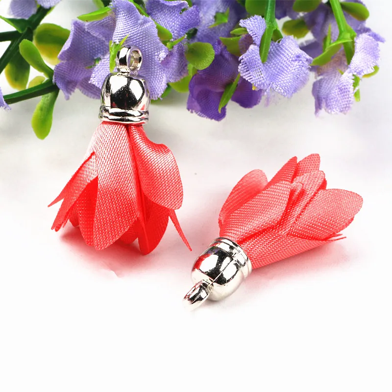 

50Pcs New Style Fashion Flower Tassel Earrings Pendants For Earrings Necklace Keychain Jewelry Making Handmade Accessories