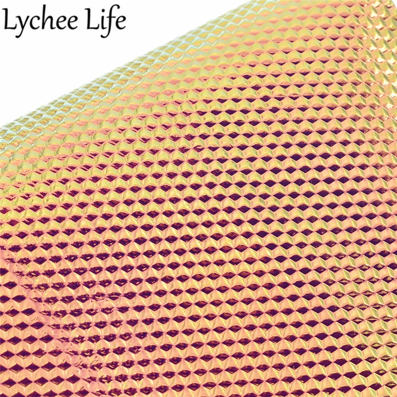 Lychee Life Cube голографическая Синтетическая кожаная ткань A4 29x21 см PU Ткань DIY современная ткань для пошива домашней одежды аксессуары для одежды