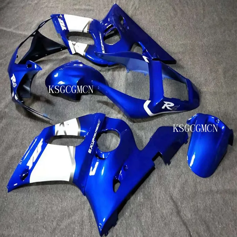 Мотоцикл сине-белый обтекатель КУЗОВ комплект для YAMAHA YZF R6 1998-2002 2001 2000 1999 YZF R6 Лидер продаж, по выгодной цене