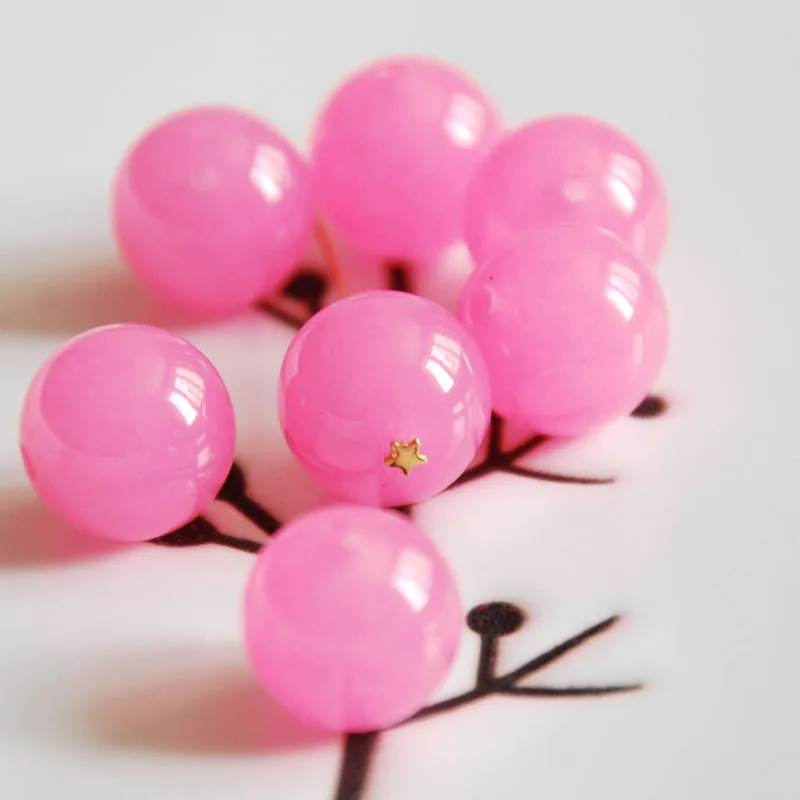 Оптовая продажа 15 &quot38 см натуральный ярко розовый халцедон 4-10 мм Круглый