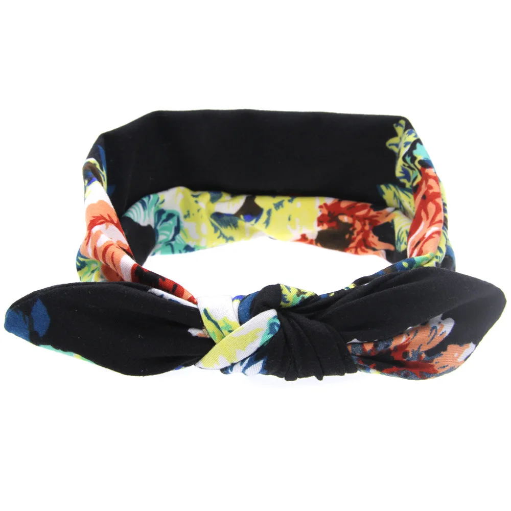 1 шт. черный кролик уши узел волос Банданы для мужчин детей большой бант цветы