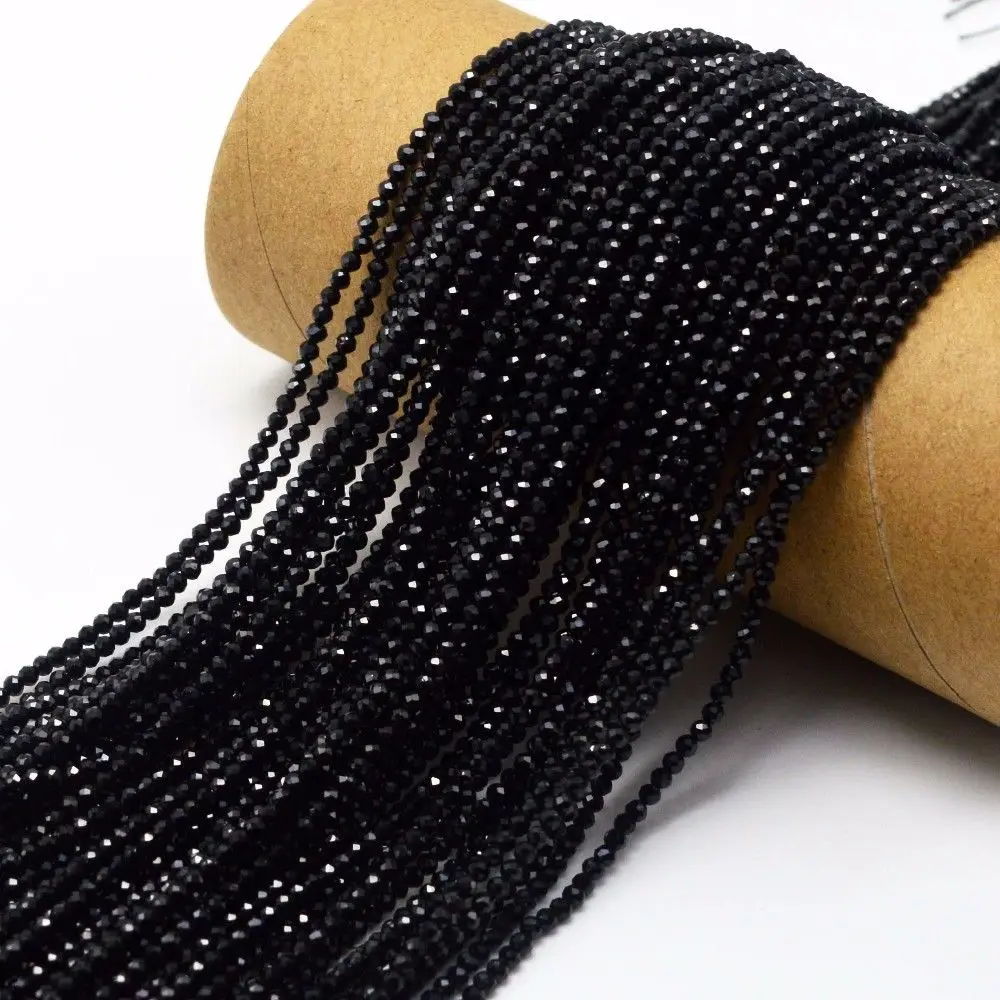 NEW Natural Stone Bright Quality Black l Rondelles Shape Faceted Beads 2-3mm 15&quot | Украшения и аксессуары