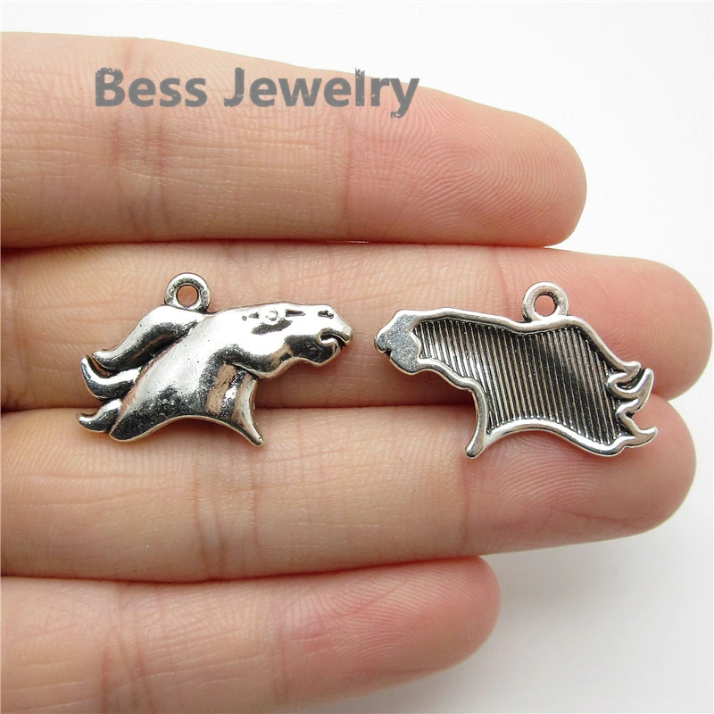 Подвески лошади из тибетского серебра 28 шт. (21*16 мм)|horse charms|silver horse charmssilver |