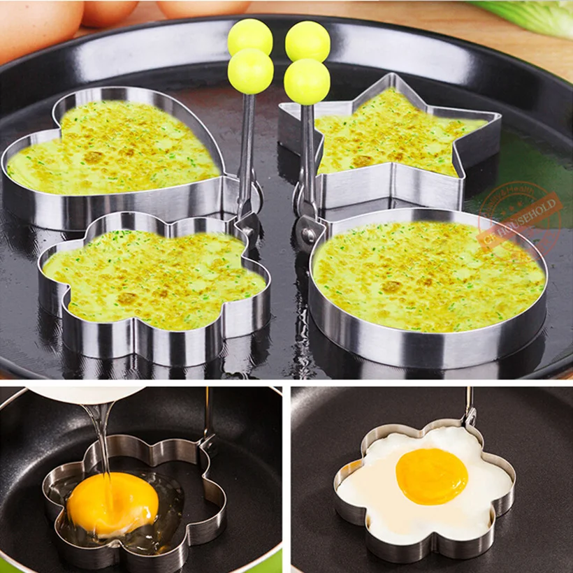 

5pcs/set Thicker Fried Egg Mold Stainless Steel Creative Household Pancake Mould Form For Frying Eggs Kitchen Cooking Tools