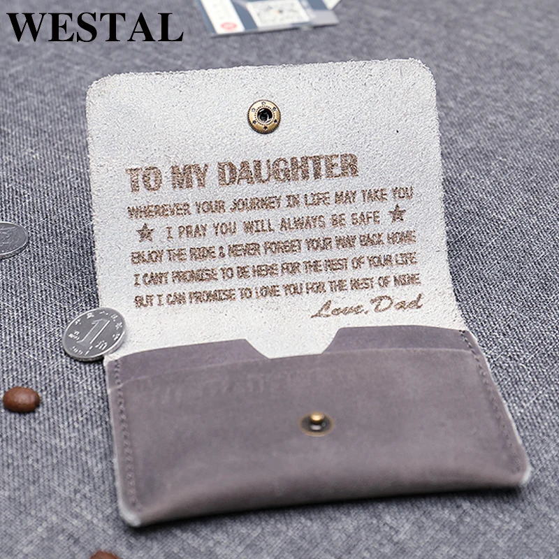 WESTAL DIY дизайнерский мужской кошелек из натуральной кожи барсетка Длинный для