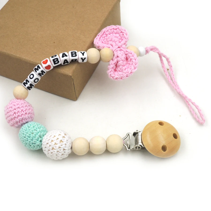 Новое поступление деревянные бусы галстук бабочка персонализированные соску