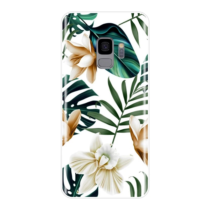 Чехол для телефона Samsung Galaxy S5 S6 S7 Edge S8 S9 Plus мягкий силиконовый чехол с цветами