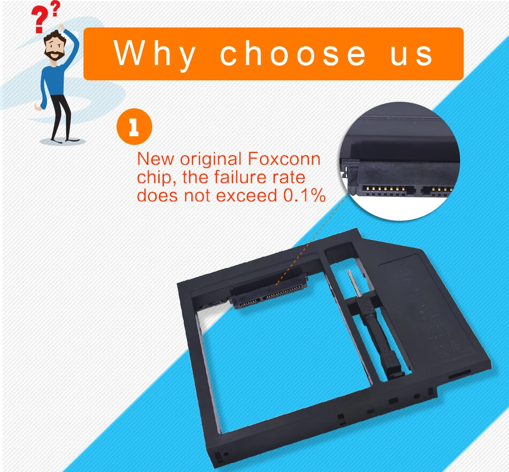 TISHRIC пластиковый чехол для ноутбука 2,5 ''SSD 2nd HDD Caddy 9,5 мм SATA 3,0 to SATA SSD жесткий диск чехол для драйвера корпус Optibay