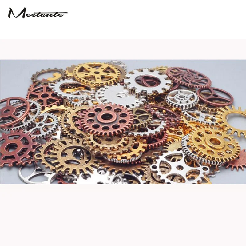 mixed colors Meetcute 100 г/упак. микс сплава механическое зубчатое колесо стимпанк Cogs& gear s DIY аксессуары ювелирных изделий - Цвет: mixed colors