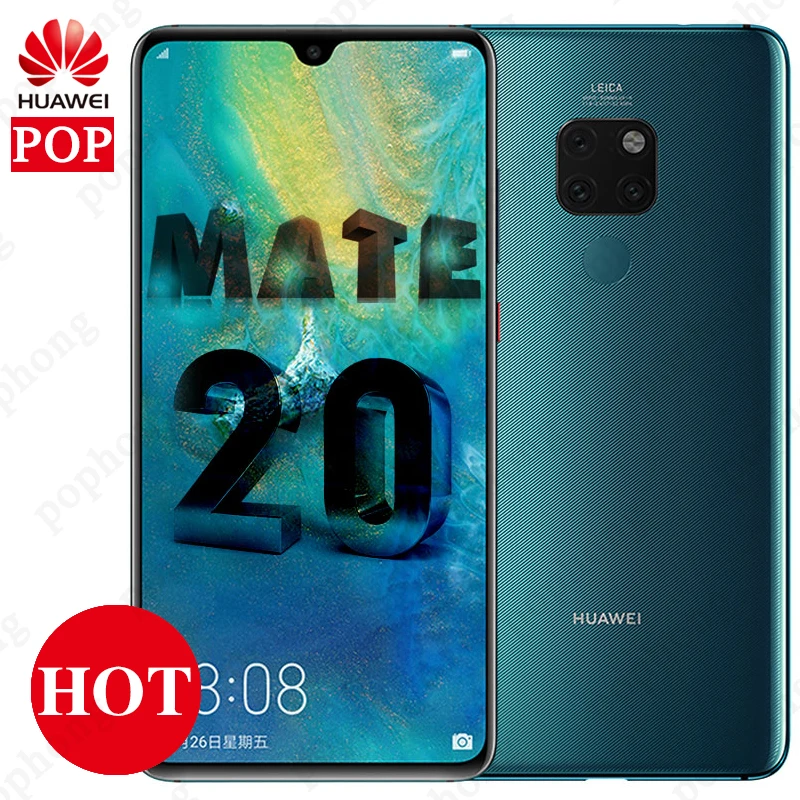 Универсальная версия на выбор, huawei mate 20, мобильный телефон, 6,53 дюймов, Kirin 980, четыре ядра, отпечаток пальца, 4000 мАч, зарядное устройство, 4* камера, NFC