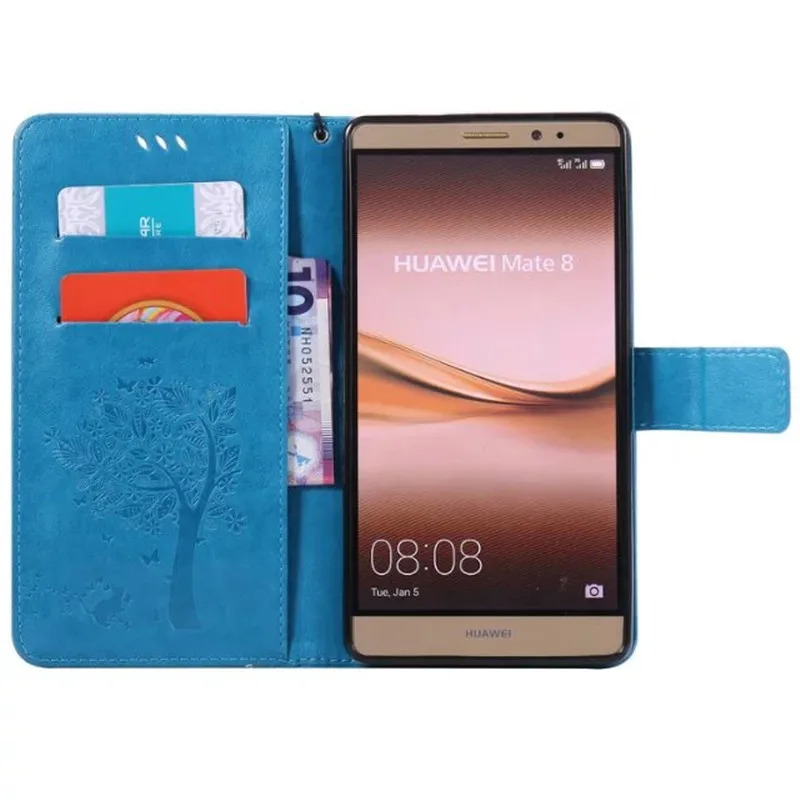 Кожаный чехол-книжка с тиснением в виде кота для huawei mate 7 8 9 v8 s кошелек телефона