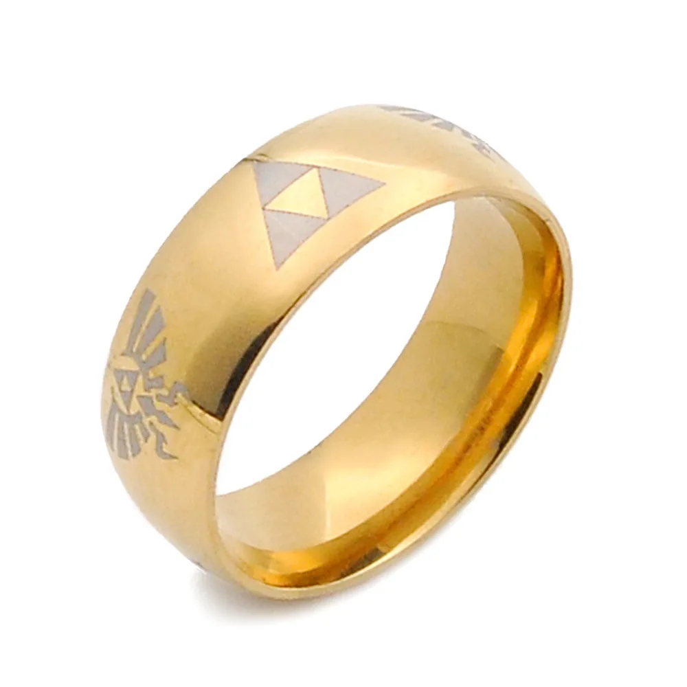 Горячая Распродажа кольцо LEGEND ZELDA блестящее черное мужское обручальное из