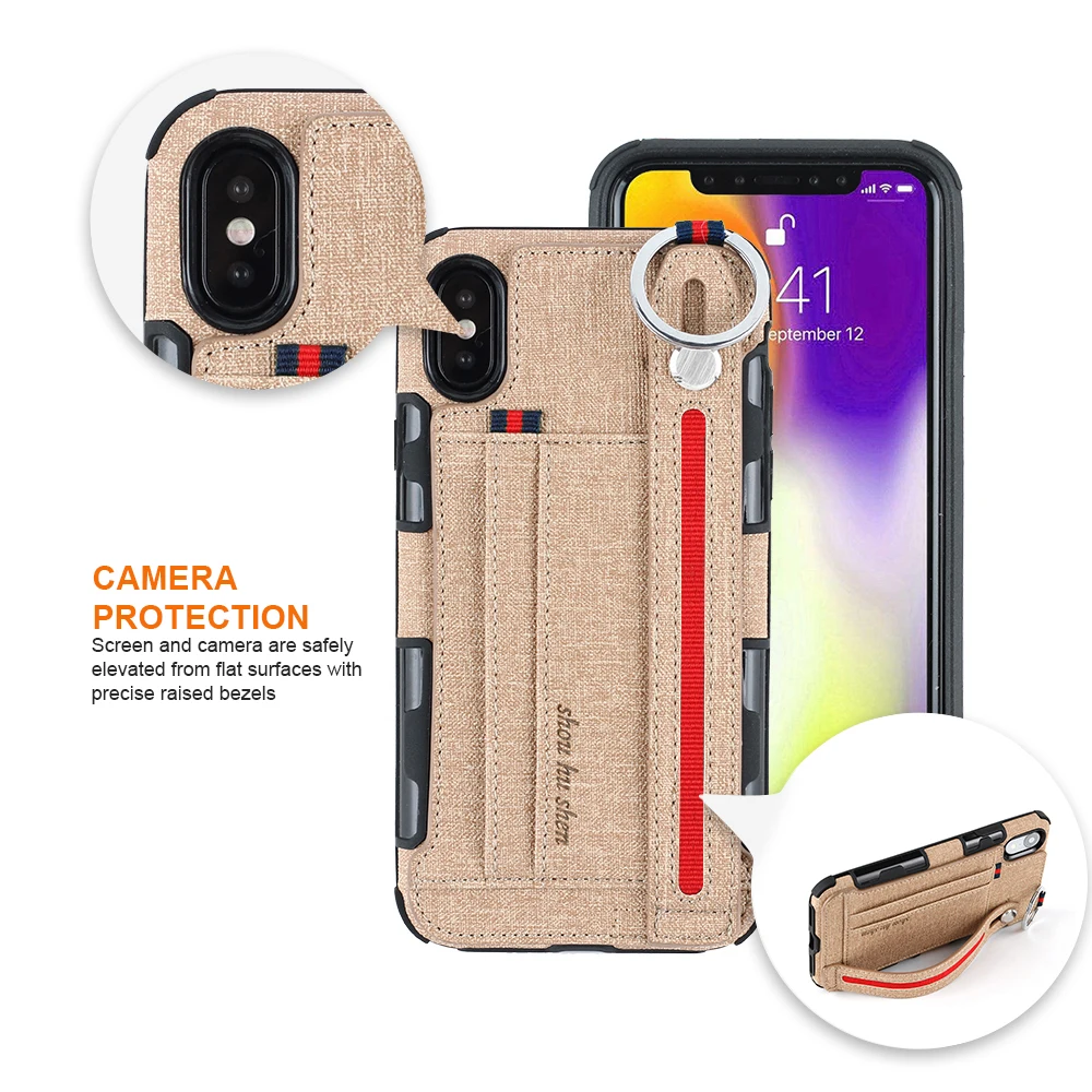 NYFundas for iphone 8 7 6 6s plus X case Leather Wallet Cloth Texture with Card Slots Holder cover XS MAX XR |