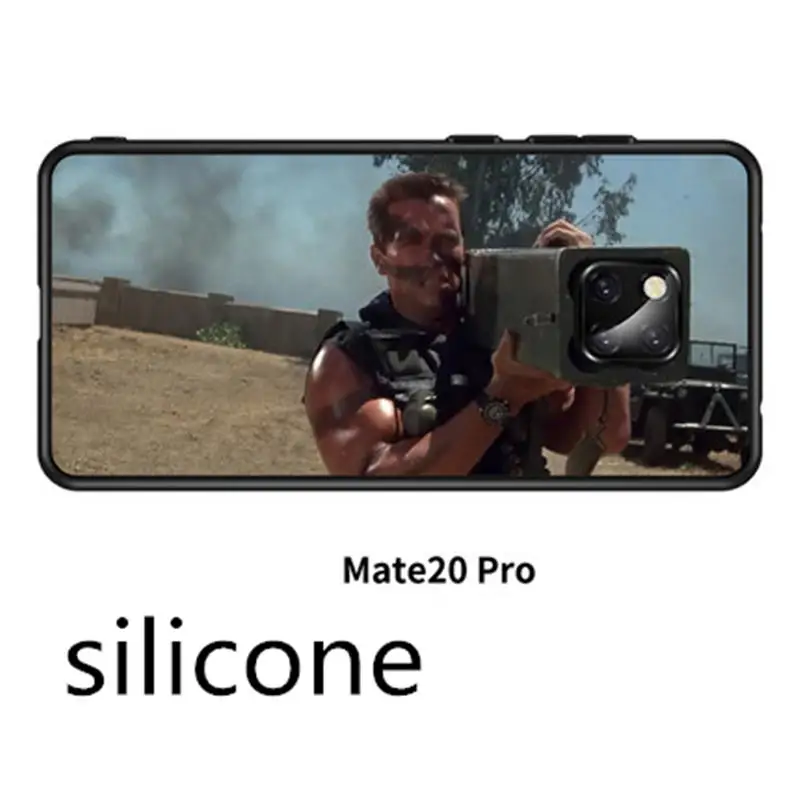 Для huawei mate 20 Pro Чехол HD окрашенный чехол для huawei mate 20 Schwarzenegger Artillery glass Cover mate 20 pro Чехол - Цвет: mate20pro silicone 2
