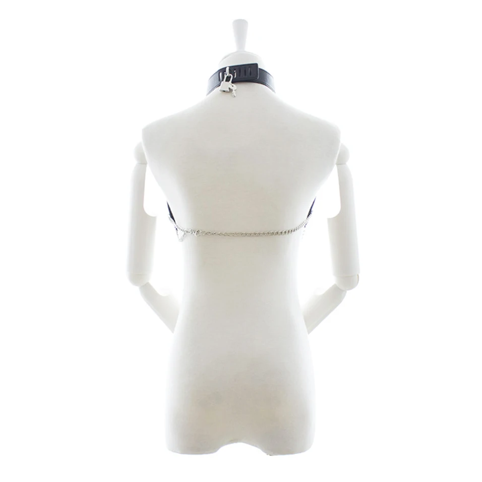 CamaTech сексуальный ошейник бондаж с металлической цепочкой женская кожаная