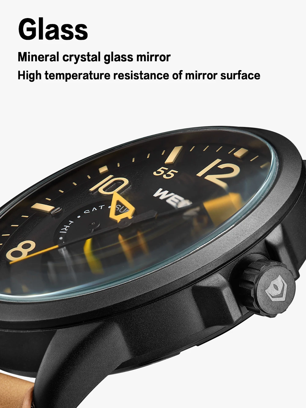 WEIDE Роскошная модная модель Мужские Аналоговые кожаные спортивные армейские военные кварцевые мужские наручные часы