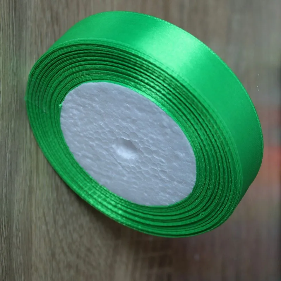 Атласная лента 25 ярдов/сумка 20 мм шириной DIY материалы ручной работы подарочная упаковка бант для волос Рождество год свадебное украшение пояс 2 см - Цвет: 04