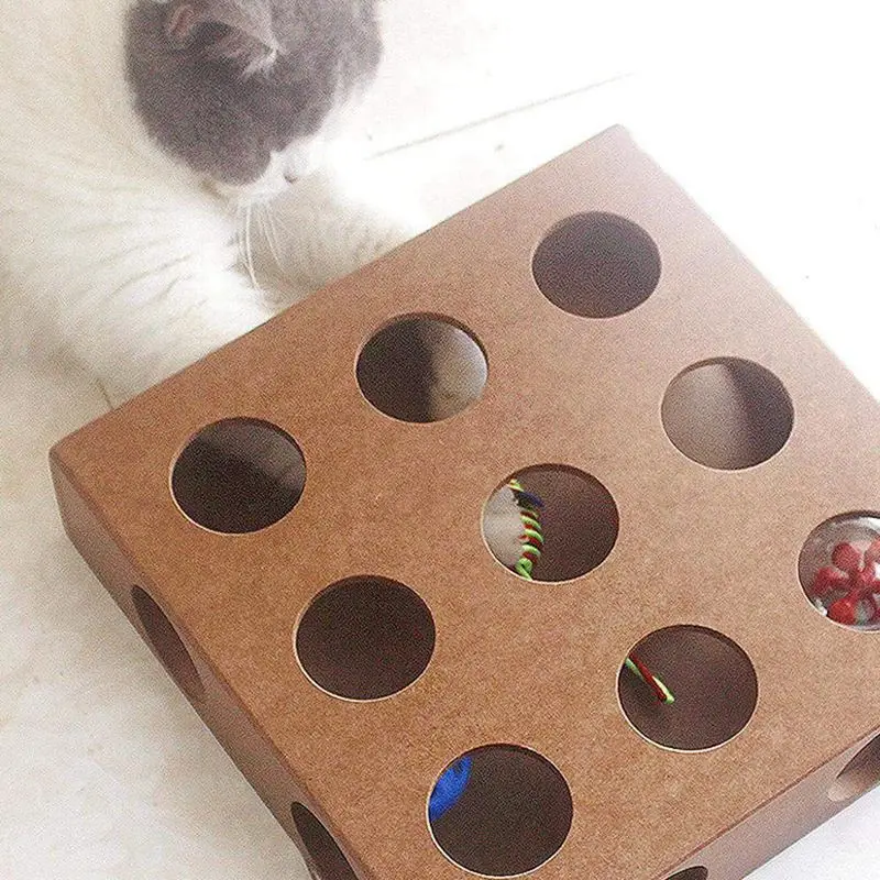 Интерактивная игрушка для кошек коробка пазлов деревянная игр кошки мышки в