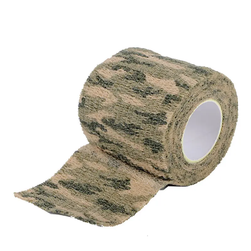 Woodland Camo Мульти-функциональный камуфляж лента Нетканая самоклеящаяся Камуфляж Охота Отдых на природе Пейнтбол страйкбол Водонепроницаемый Нескользящая лента - Цвет: Woodland Camo
