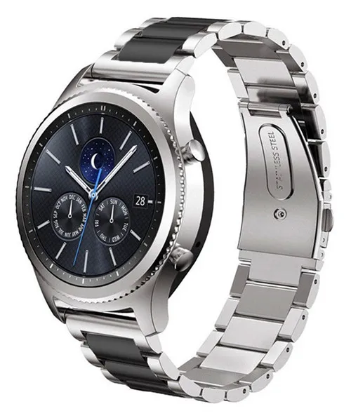 silver black Для gear S3 Frontier/Galaxy Watch 46 мм ремешок 22 мм нержавеющая сталь соединяющий ремешок браслета для samsung gear S3 классические Смарт-часы - Цвет ремешка: silver black