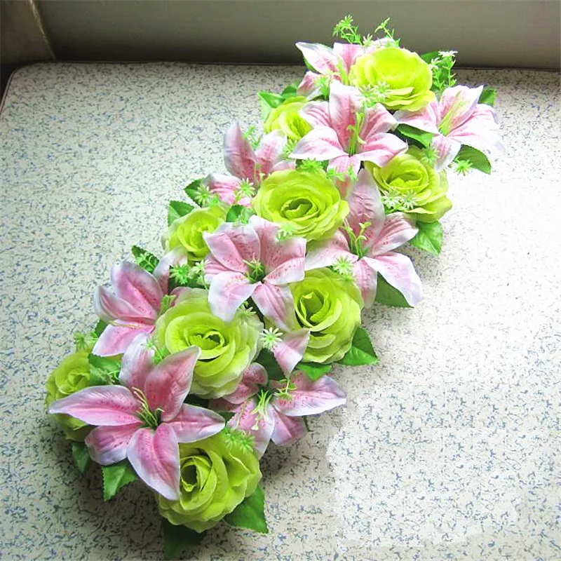 Новые искусственные цветы в ряды Lu свадебные Композиции садовый павильон