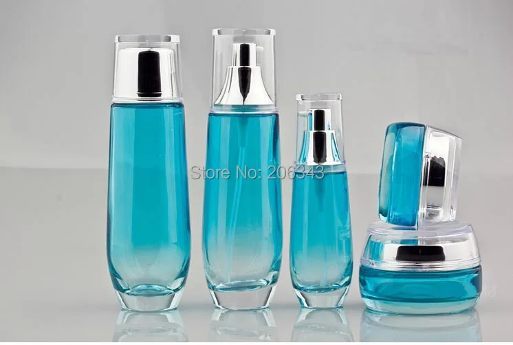 50 г градиет синих/матовых стеклянных банок для