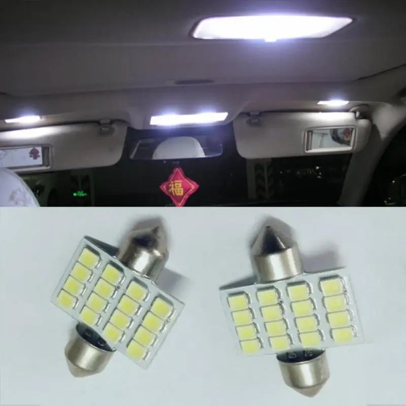 Новая автомобильная лампа для стайлинга 16 SMD LED 1210 31 мм теплая белая Внутренняя