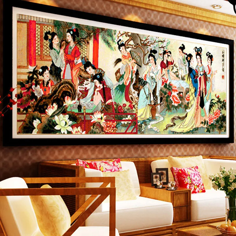 Набор для вышивки крестиком сделай сам набор китайских женщин 12 красивых картин