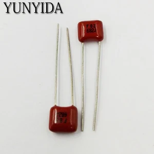 Бесплатная доставка 10 шт., CBB 682J 100 в 0,0068 мкФ 6.8нф p5мм Металлизированный пленочный конденсатор