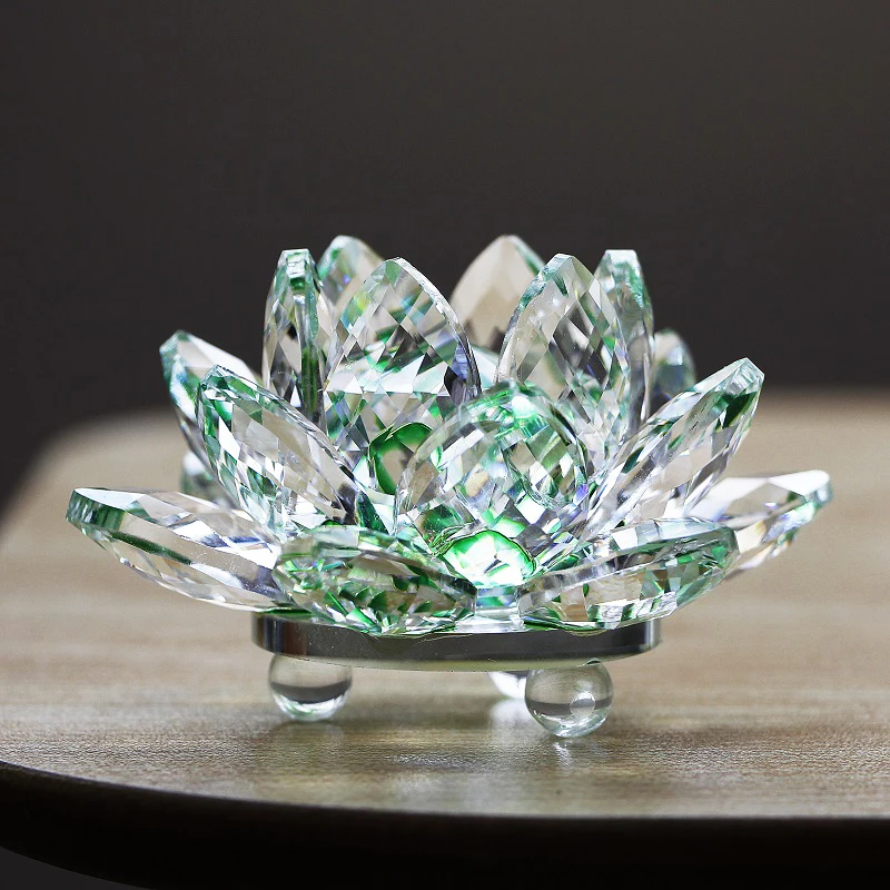 K9 Кристальный цветок лотоса натуральных камней Стекло пресс папье фэн шуй