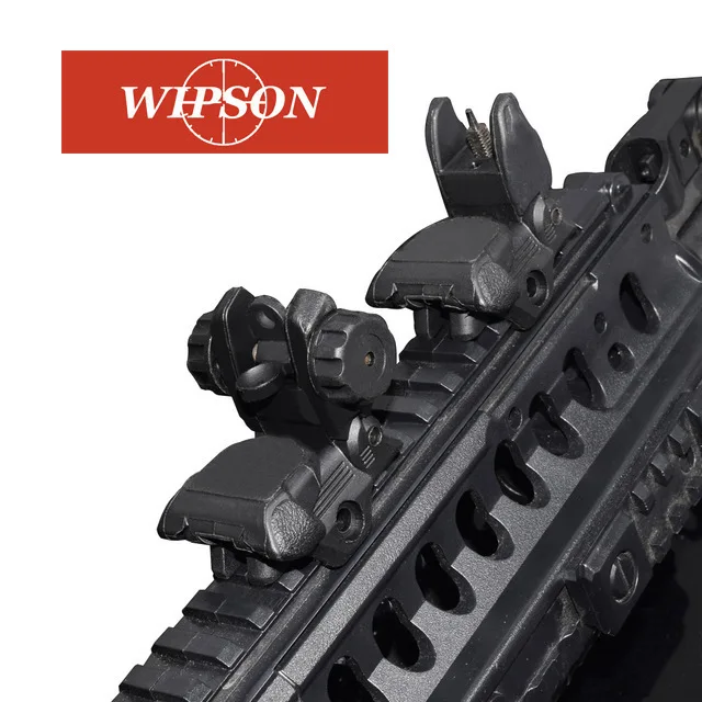 WIPSON Polymer Flip_up винтовка комплект прицелов заднего и Переднего Вида Складные железные прицелы для винтовок и ружья Пикатинни рельс Handguar