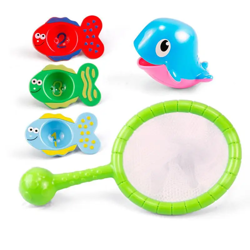 Fish 7 шт. детские игрушки для ванной детские пляжные игрушки Собака Рыба резиновая утка Aninal Baby Shower игры Reborn Baby Doll ванна для ванной игрушки в виде медведей для ребенка - Цвет: Fish