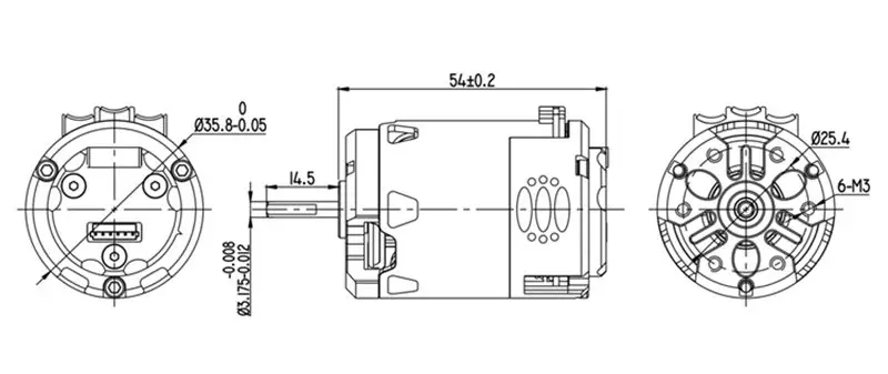 FATJAY RC 540 V3 бесщеточный сенсорный двигатель 3,5 T 4,0 T 4,5 T 5,0 T 5,5 T 6,0 T 6,5 T 7,5 T 8,5 T 9,5 T 10,5 T 13,5 T 17,5 T 21,5 T 1/10 T для автомобиля