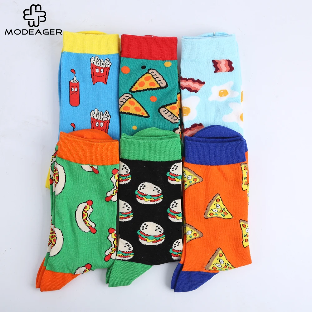 Modeager бренд картофель фри гамбургер пиццы колбасные изделия Для мужчин хлопковые
