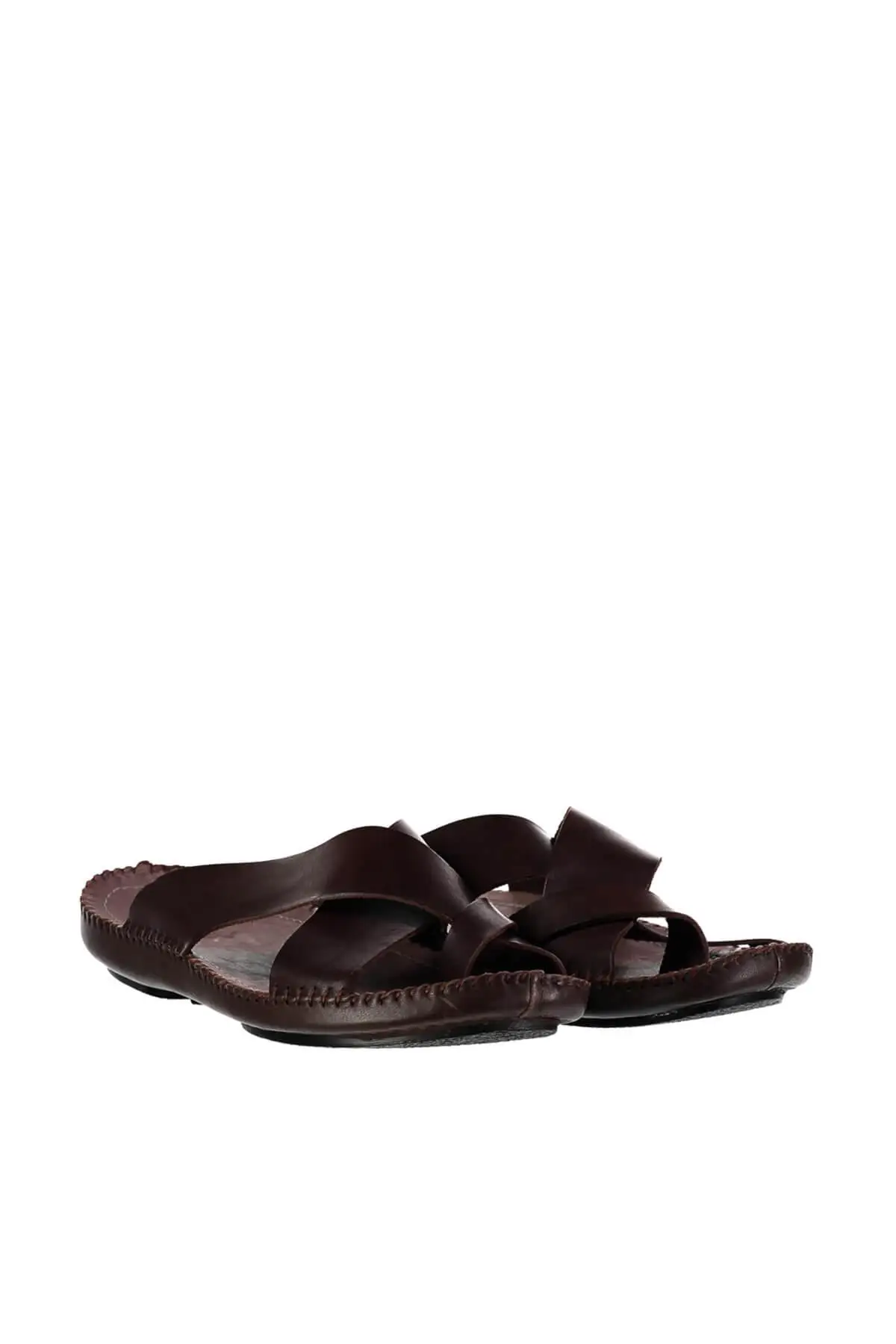 Pearl Genuine Leather Kahverengı Male Slippers 120130007872 | Обувь
