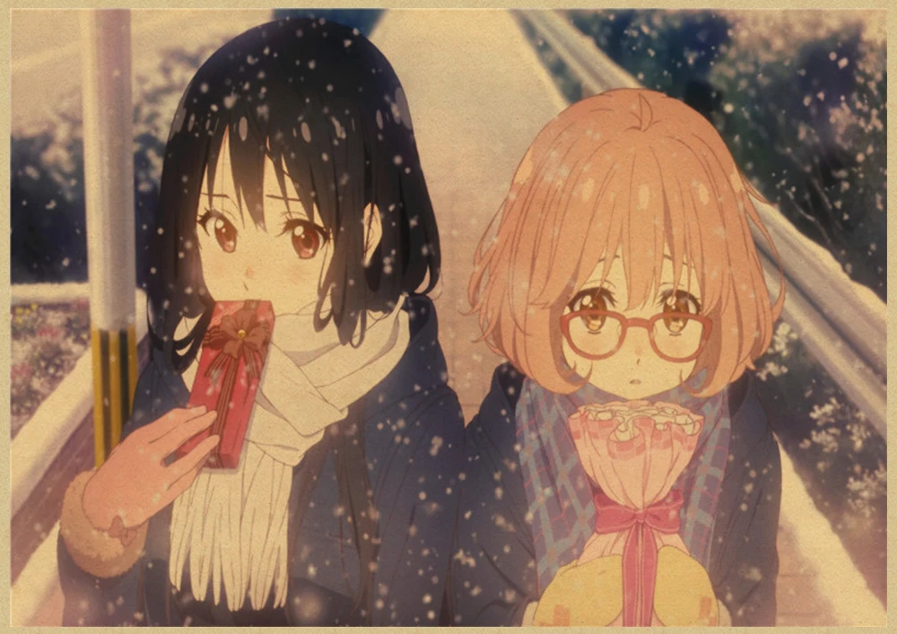 Kyokai no kanata Мирай Курияма Наклейка на стену плакат из крафт-бумаги наклейки японский домашний декор крафт-бумага наклейки на стену