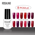 Гель-лак для ногтей ROSALIND, 8 шт.лот, Гель-лак для ногтей серии Red, 12 видов цветов на выбор, отмачиваемый долговечный клей для ногтей