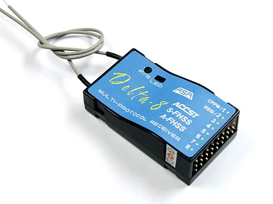 

FrSky Delta-8 2.4G ACCST/S-FHSS/A-FHSS Compatible 8-channel Receiver Delta-8 (Futaba, Hitec compatible)