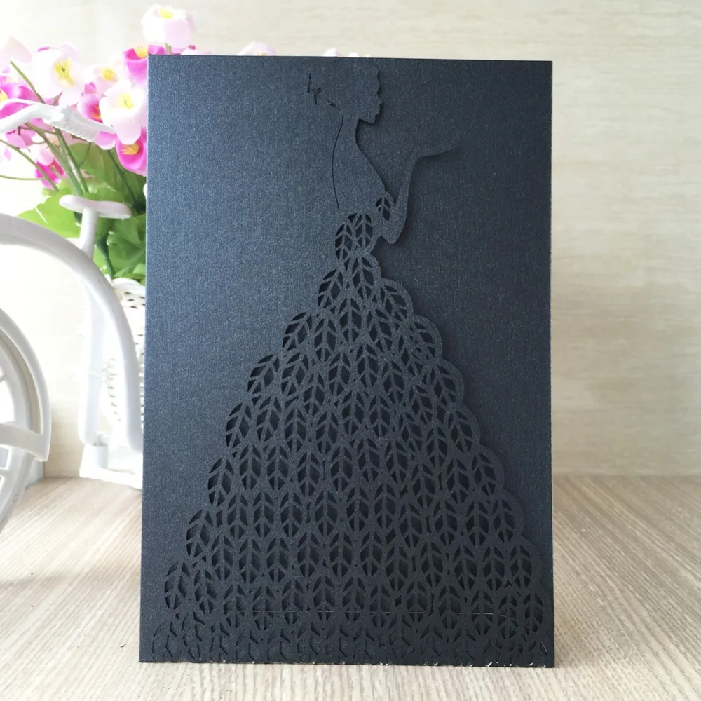 

60Pcs/pack Wedding Party Invitation Card Romantic Cards Butterfly Delicate Carved Pattern Wedding Invitations Party Supplies