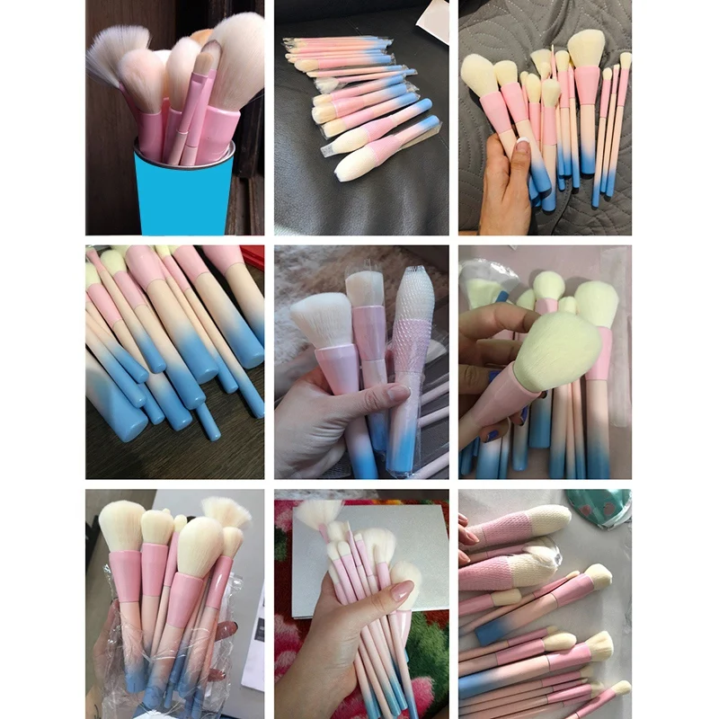 14Pcs Gradient Color Makeup Brushes Set Cosmetic Powder Foundation Eyeshadow Eyeliner Brush Kits Make Up Brush Tool