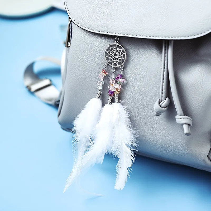 Ловец снов автомобильный кулон перо ручной работы для зеркала заднего вида