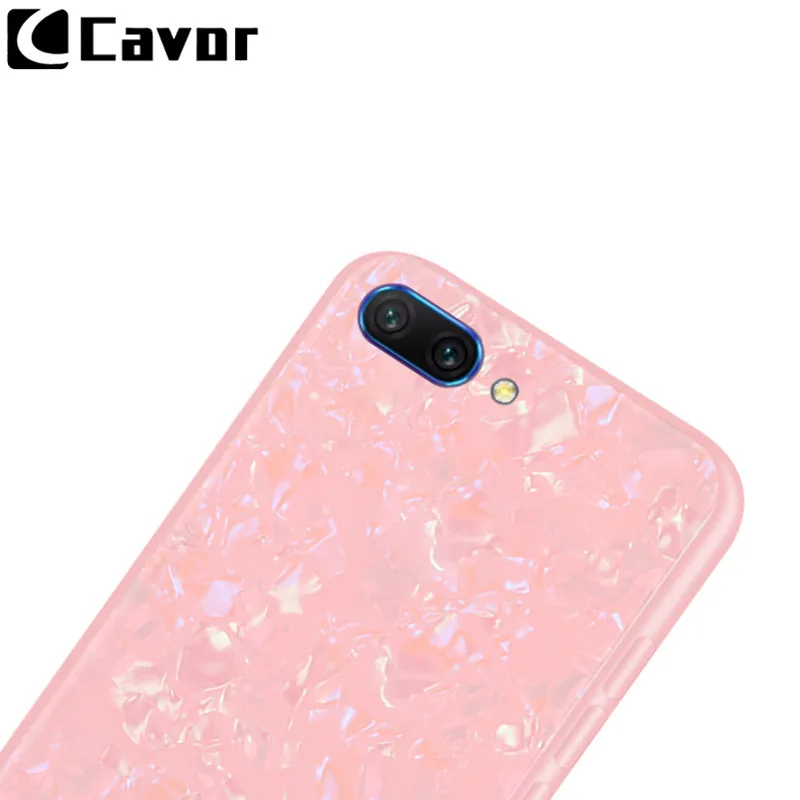 Роскошный корпус чехлы из закаленного стекла для Huawei Honor 10 чехол с блестящим