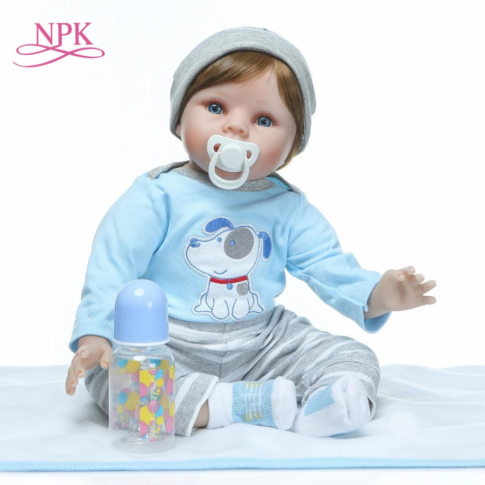 NPK 22''Handmade Силиконовые Винил очаровательны реалистичные малыша Bonecas Девочка Малыш bebe кукла возрожденная менина de силиконовые