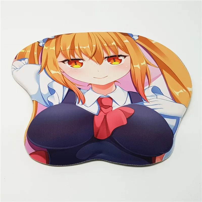 Кобаяши-сан Чи нет дракона горничной! Аниме Ecchi 3D коврик для мыши груди с силиконовым гелем грудь отдых 26*22 см 2WAY