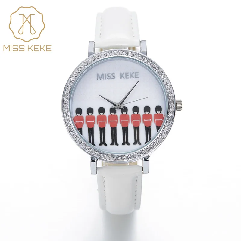 Miss Keke 3d глина Россия красные охранники женские Стразы Корея часы Relogio Feminino